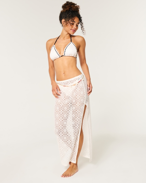 Lace Maxi Cover Up Skirt, White