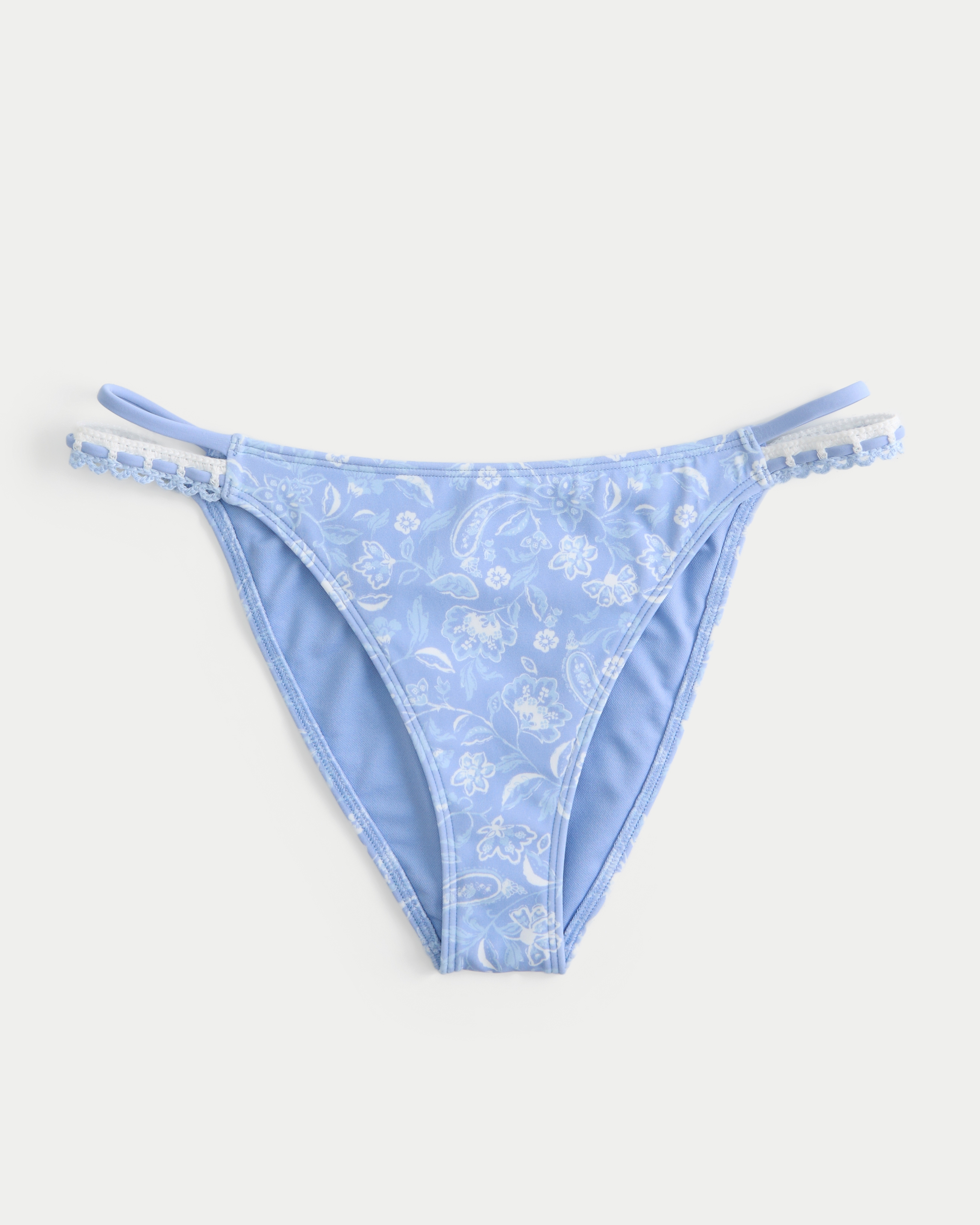 Crochet-Style Mixed High-Leg Cheeky Bikini Bottom