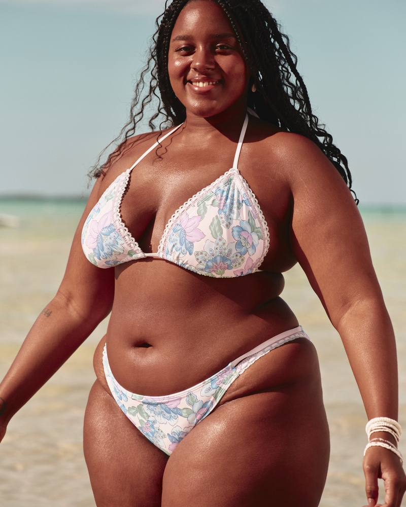 Crochet-Style Mixed Triangle Bikini Top