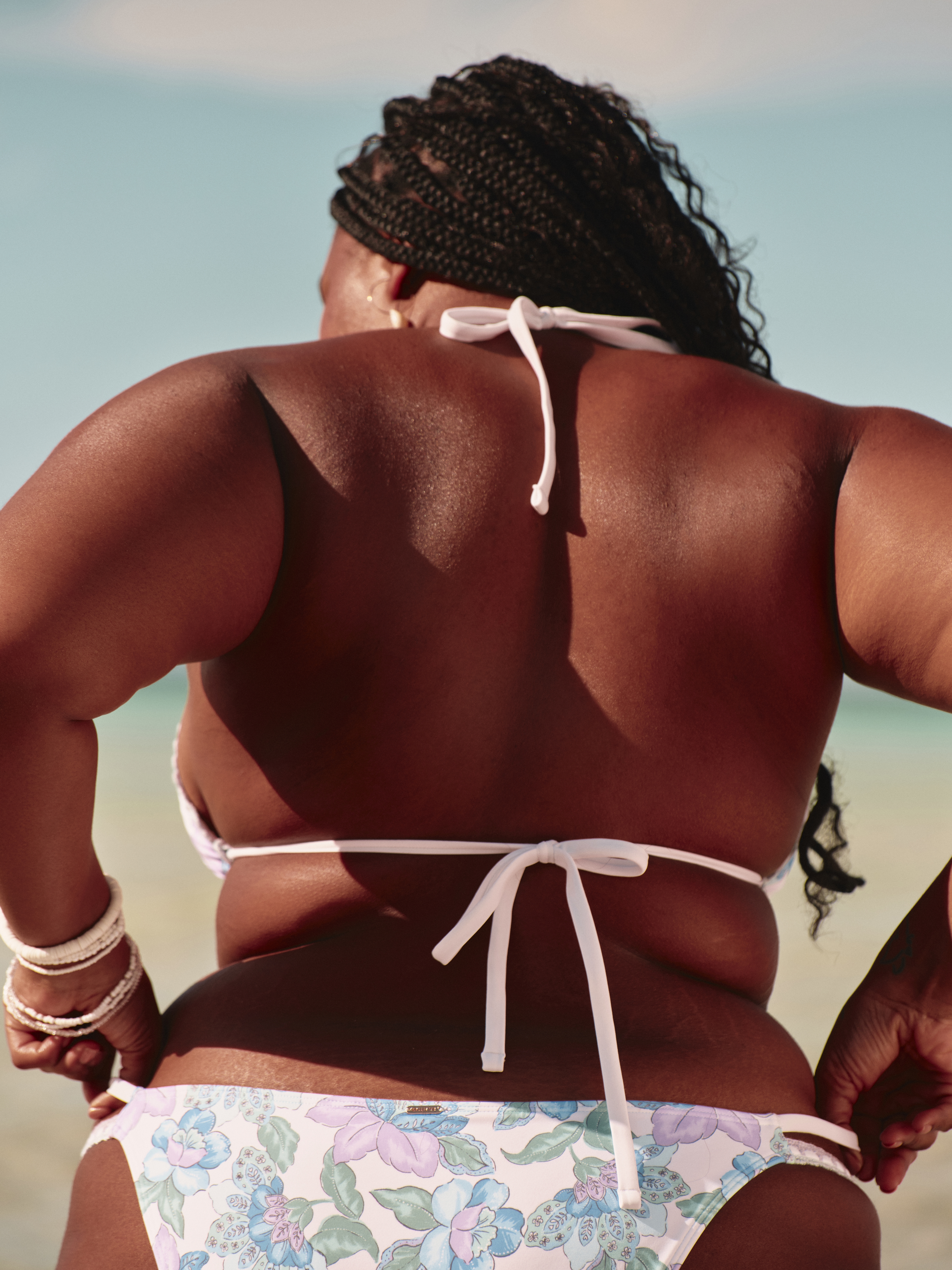 Crochet-Style Mixed Triangle Bikini Top