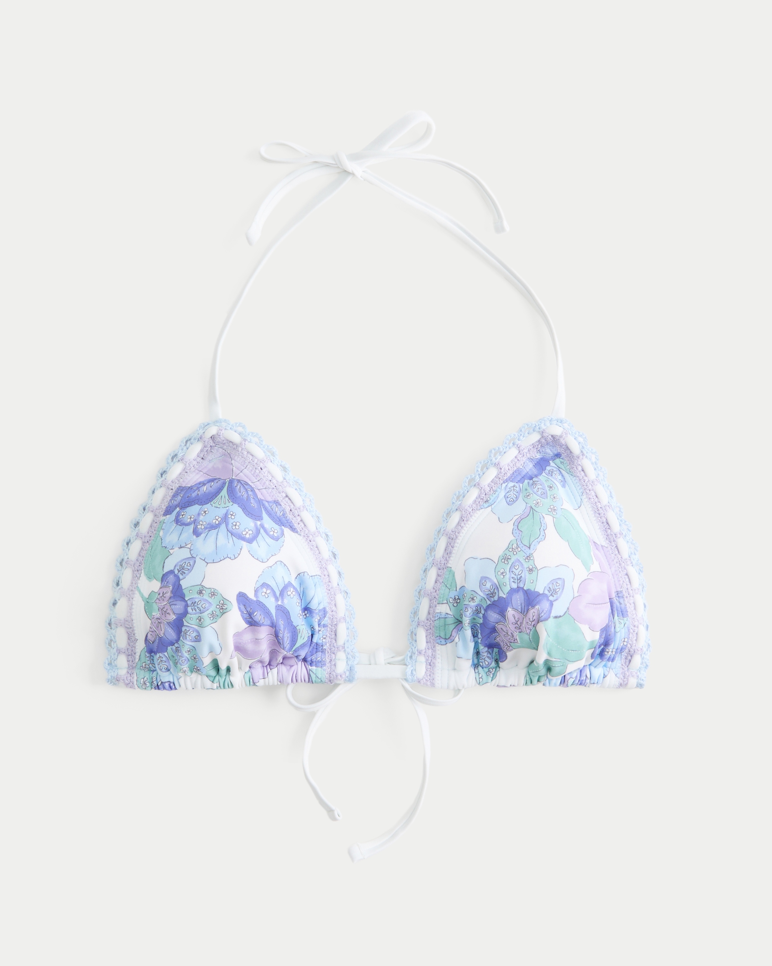 Crochet-Style Mixed Triangle Bikini Top