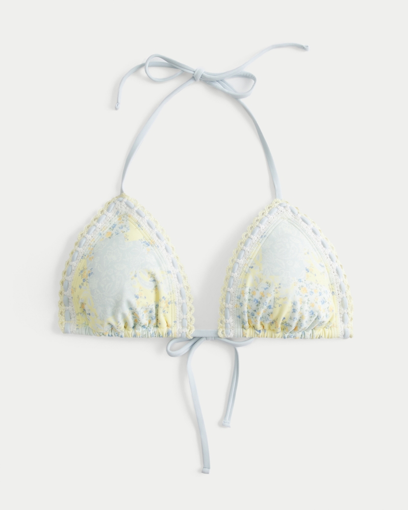 Women's Crochet-Style Mixed Triangle Bikini Top | Women's Beach Shop X Spencer Barbosa | HollisterCo.com