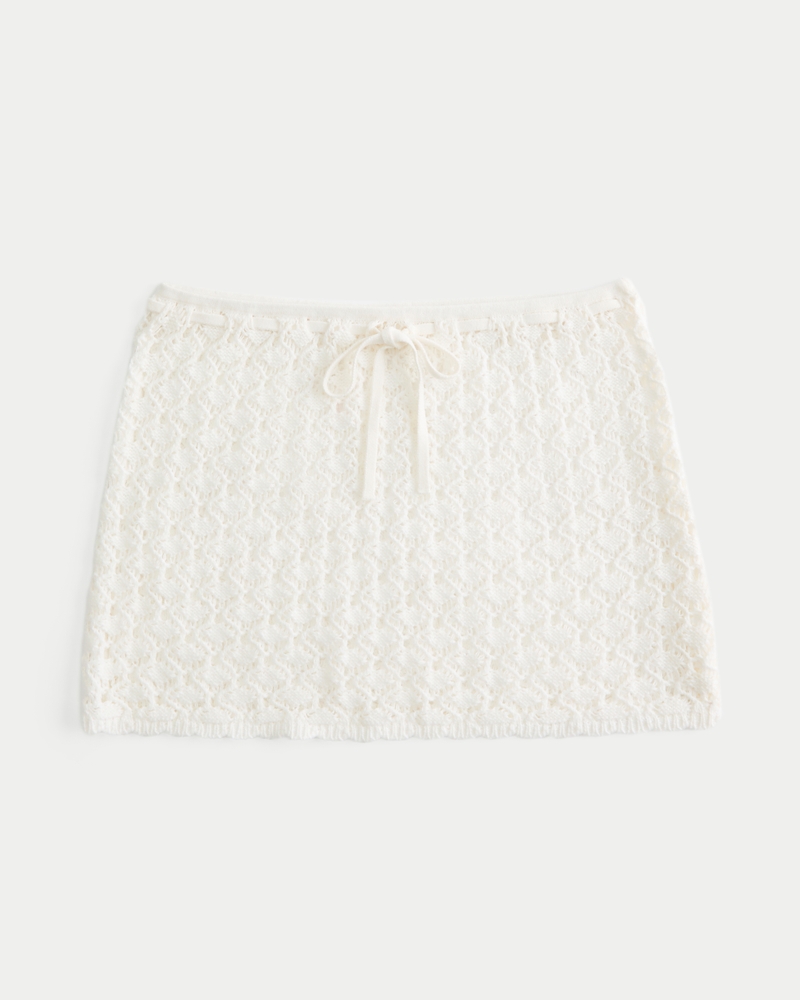Crochet-Style Pull-On Cover Up Skirt