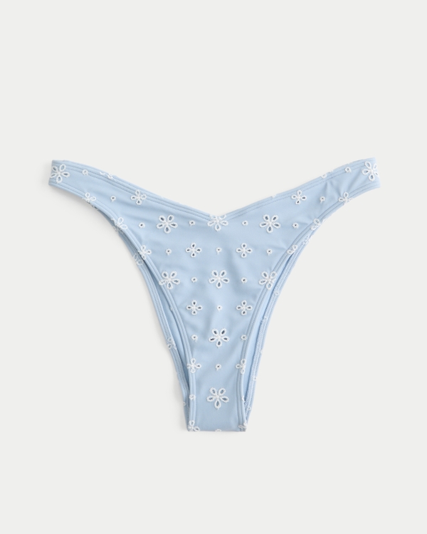 Bas de bikini échancré et ajouré de coupe très coquine, Bleu Pâle view 2