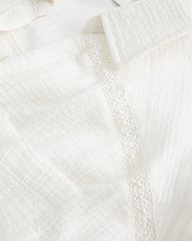 Gauze Button-Through Shirt Dress