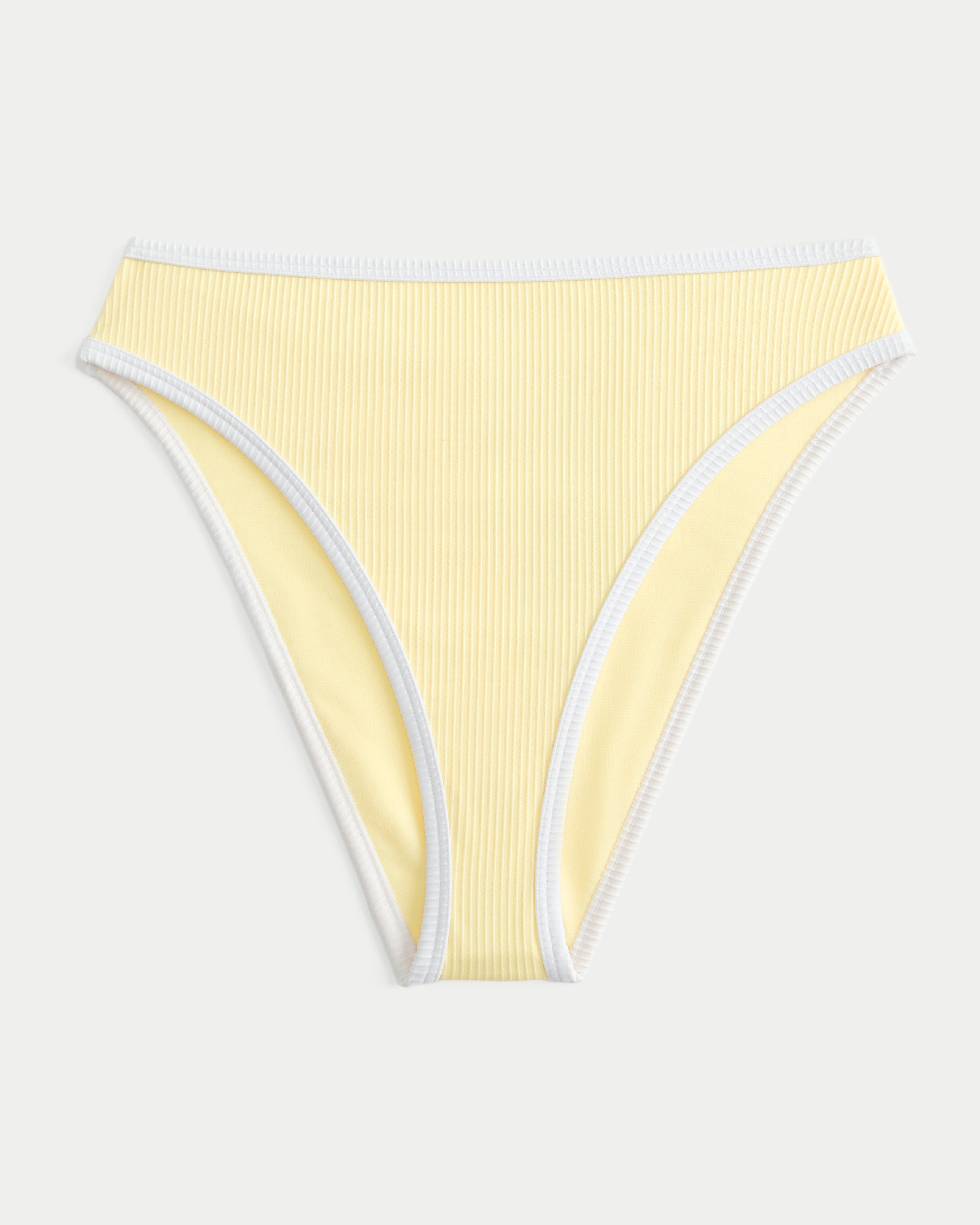 Curvy High-Leg High-Waist Ribbed Cheeky Bikini Bottom