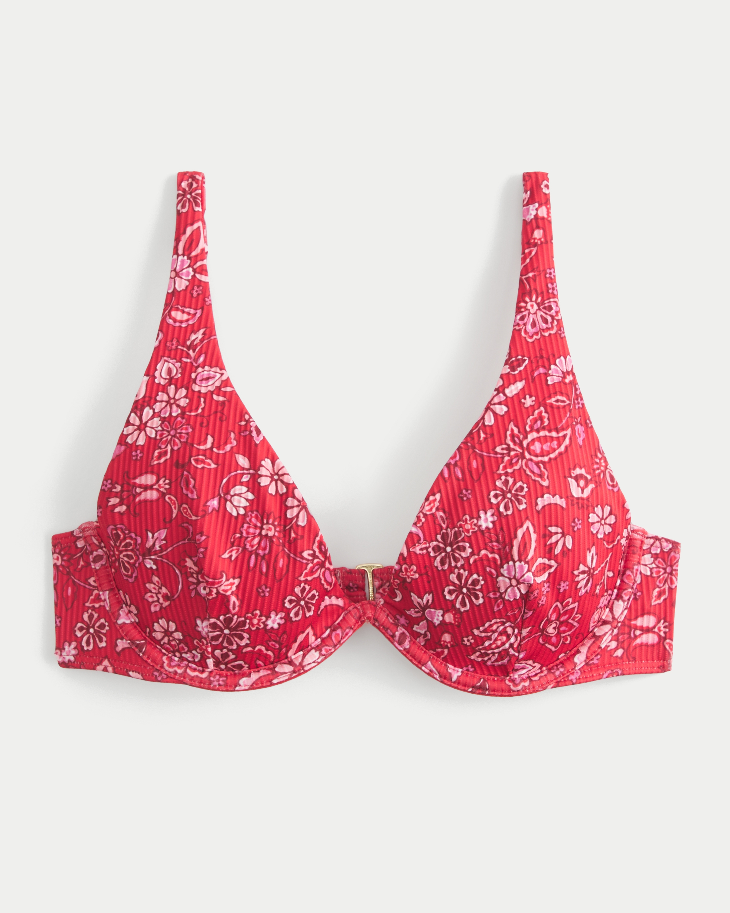 High Apex Ribbed Underwire Bikini Top