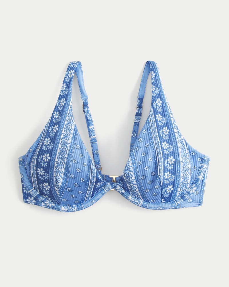 Ribbed High Apex Underwire Bikini Top