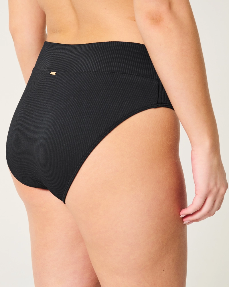 Ribbed High-Waist Bikini Bottom