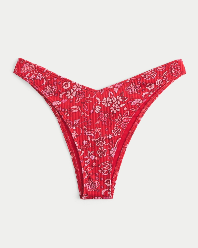 Ribbed High-Leg Cheekiest Bikini Bottom