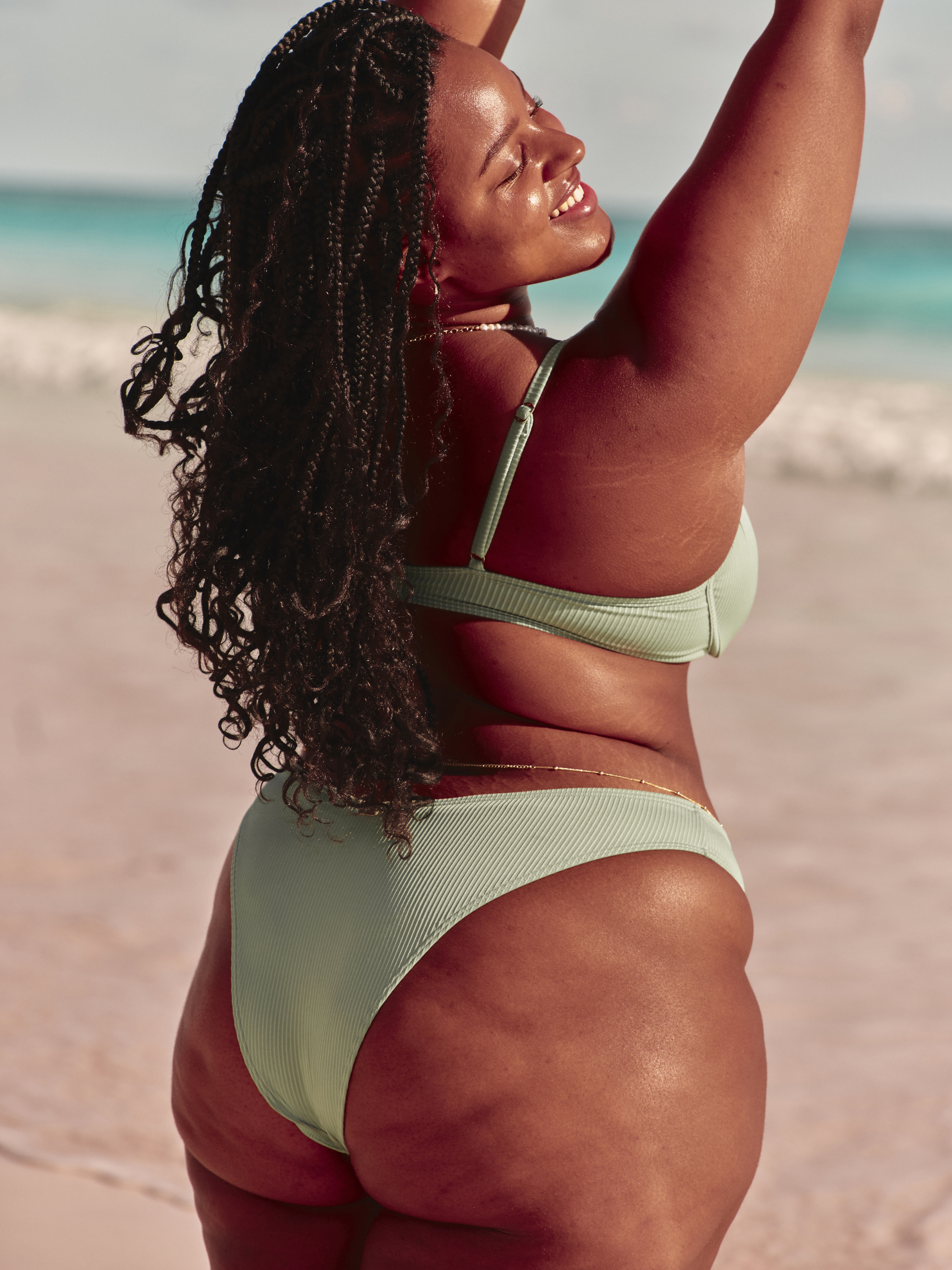 Ribbed High-Leg Cheekiest Bikini Bottom