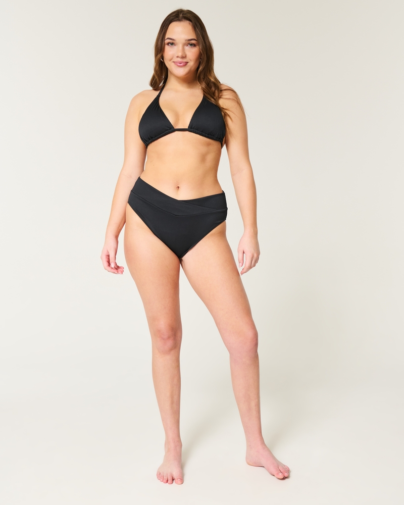 Ribbed Multi-Way Triangle Bikini Top