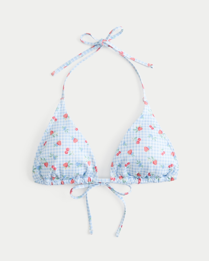 Ribbed Multi-Way Triangle Bikini Top