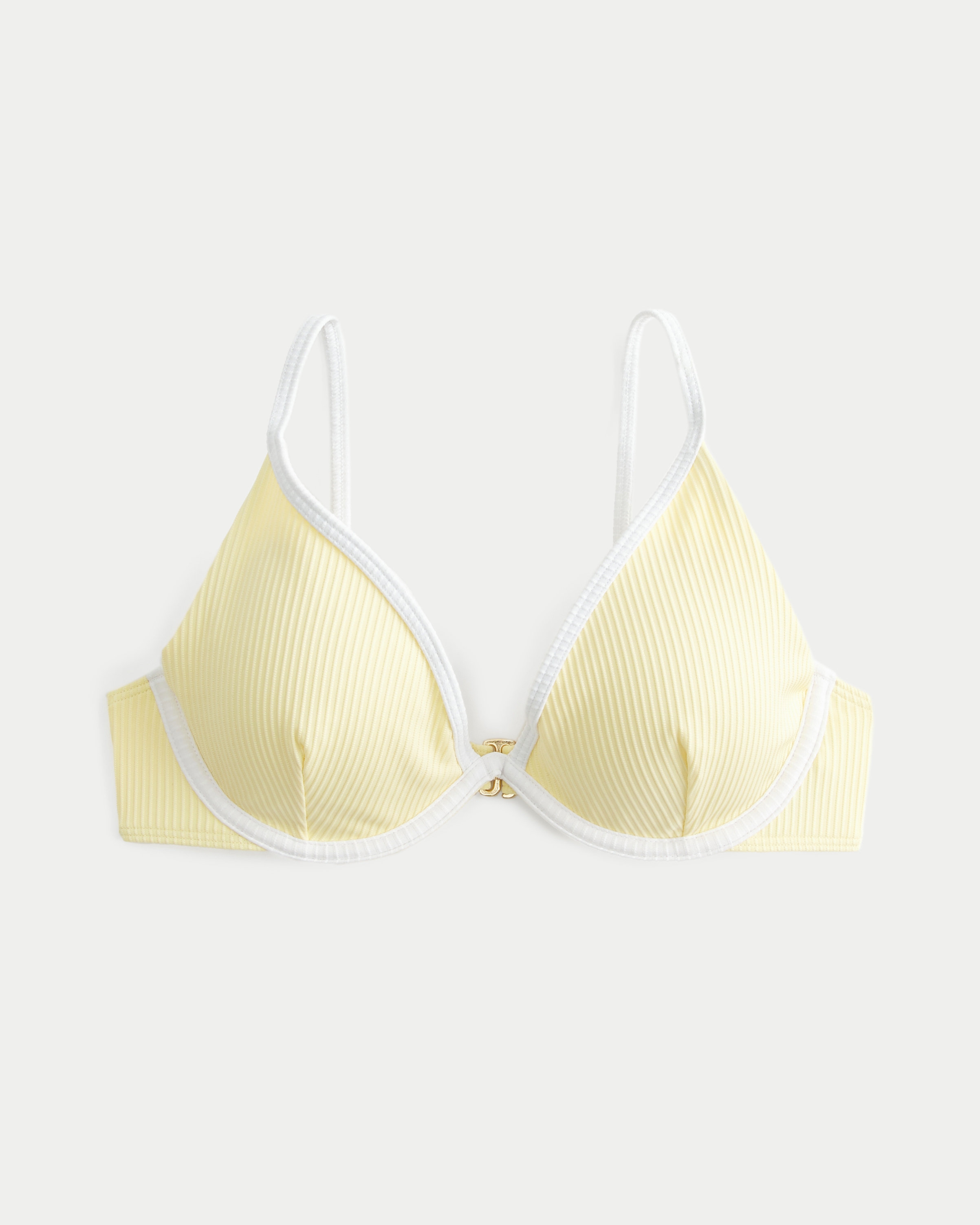 Ribbed Plunge Underwire Bikini Top