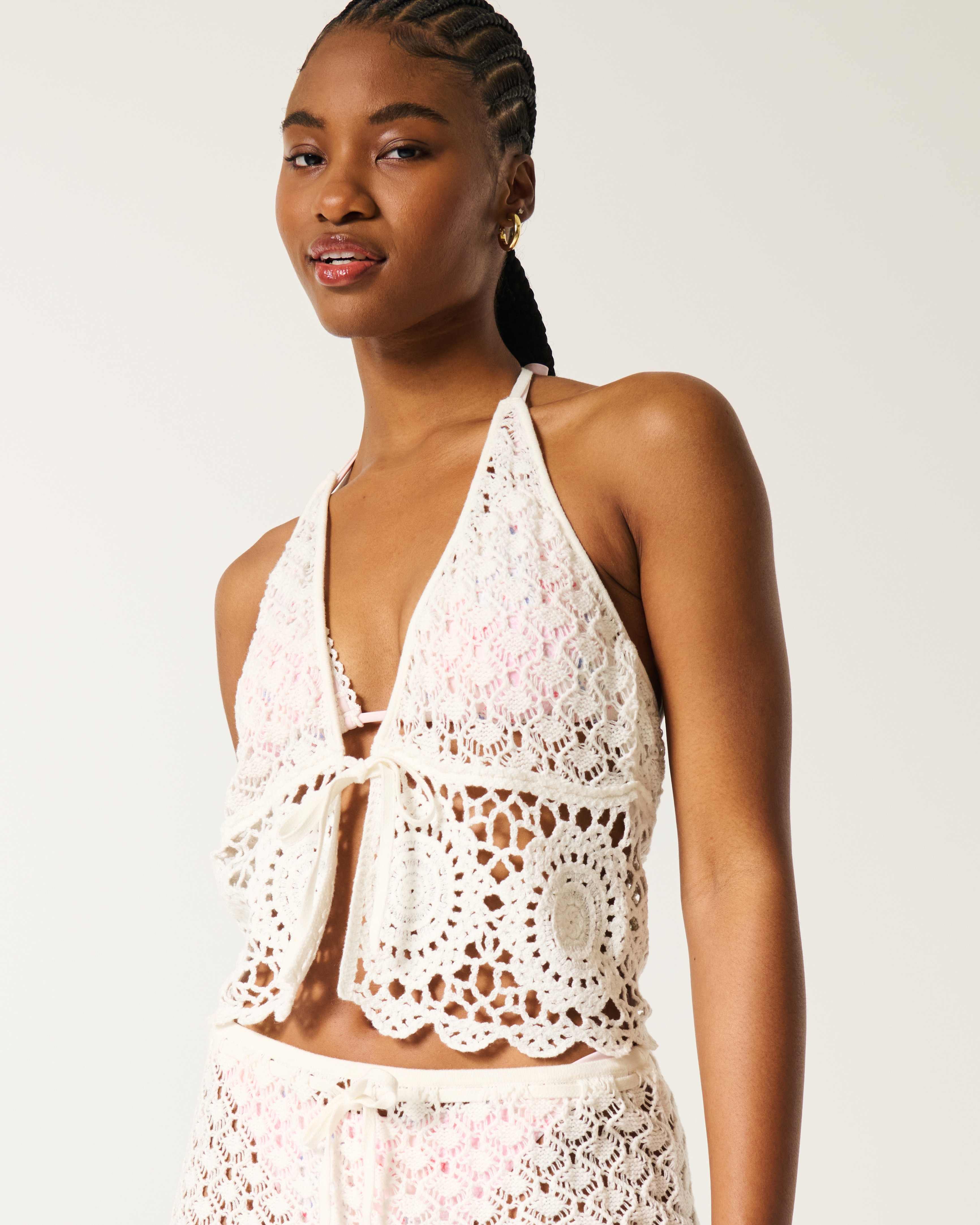 Crochet-Style Cover Up Top