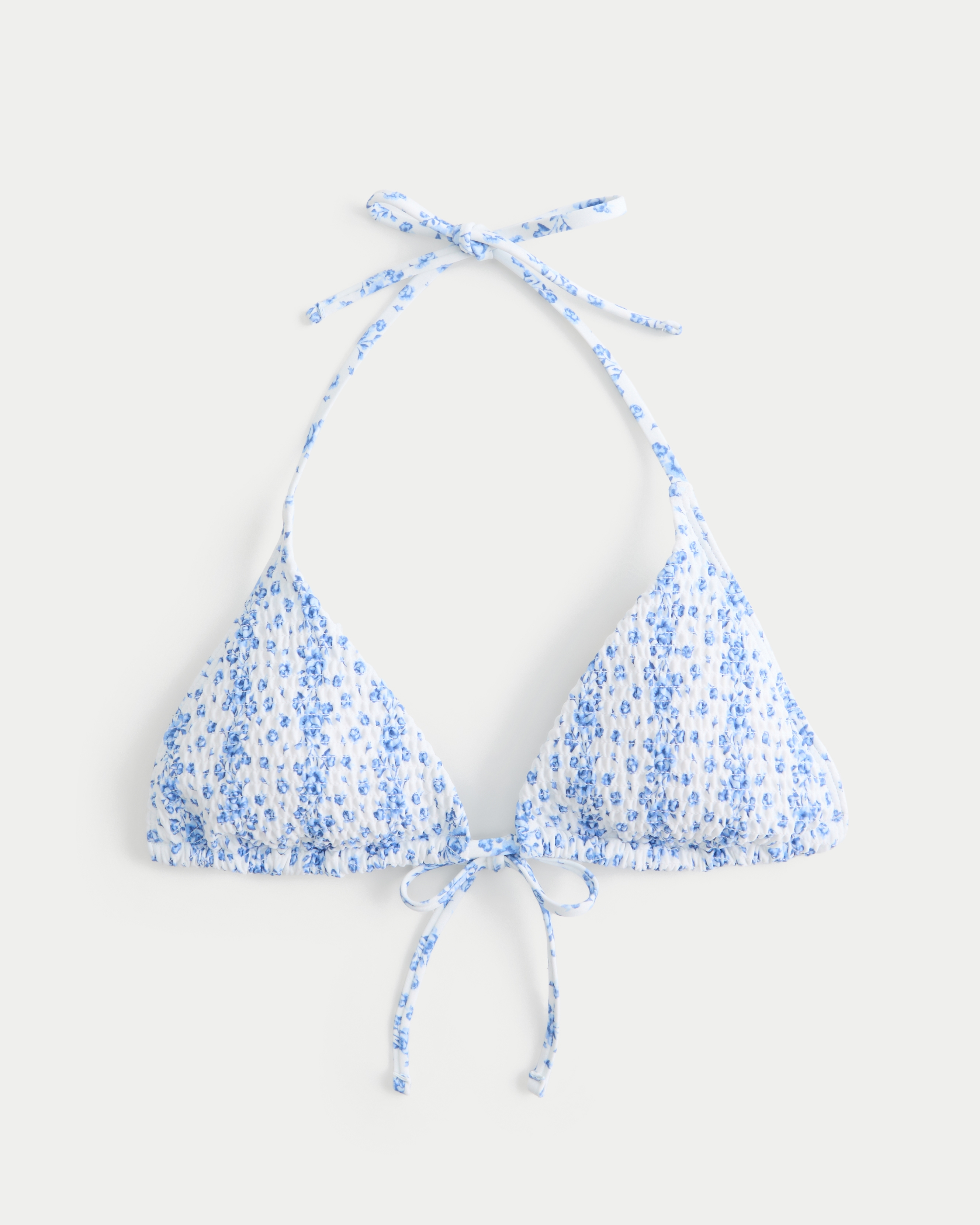 Smocked Multi-Way Triangle Bikini Top