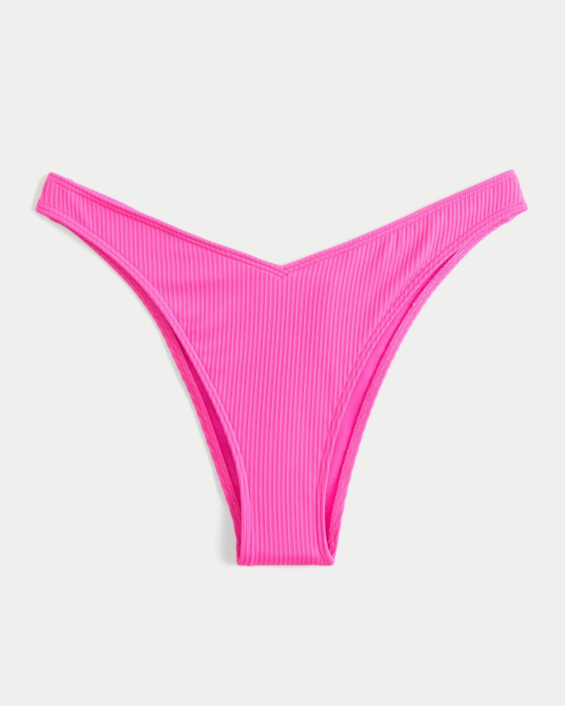 Ribbed High-Leg V-Waist Cheekiest Bikini Bottom