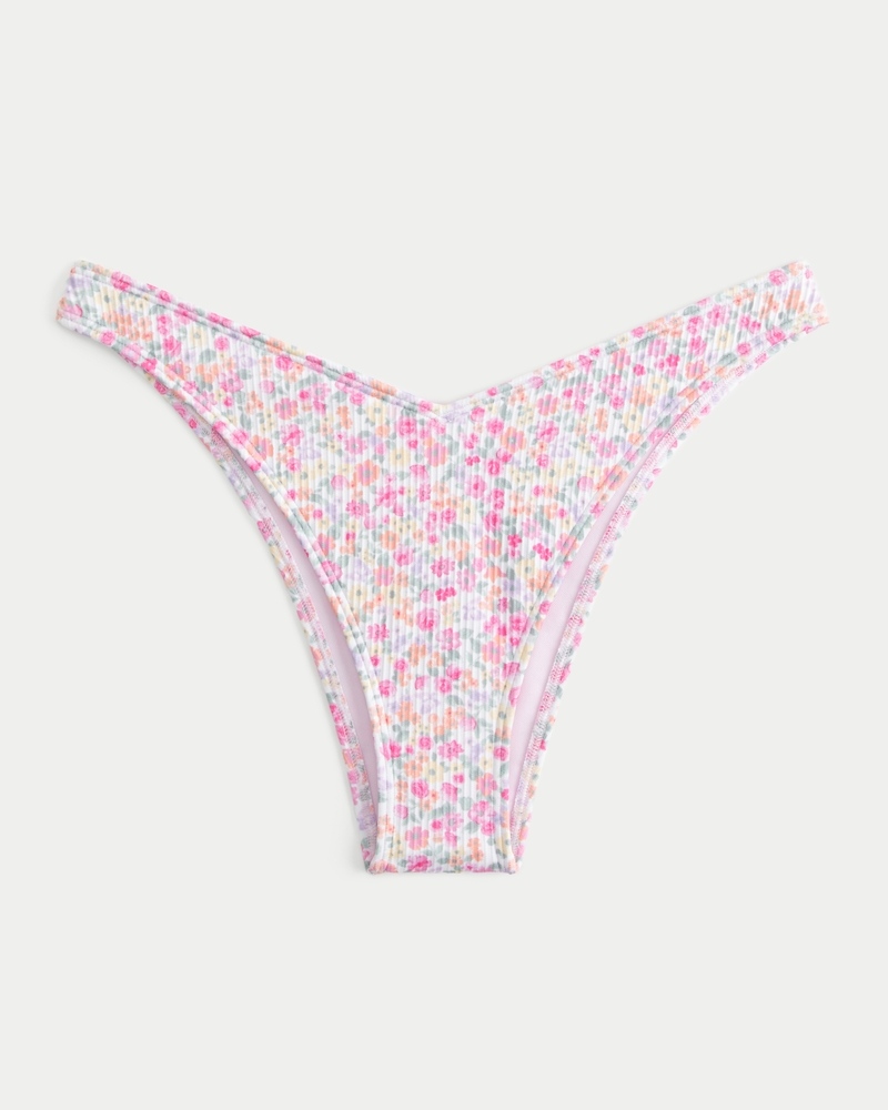 Ribbed High-Leg Cheekiest Bikini Bottom