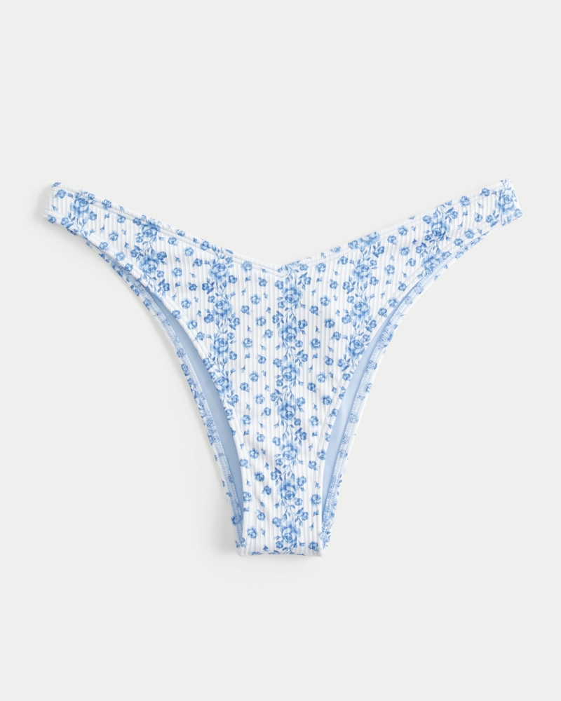 Ribbed High-Leg V-Waist Cheekiest Bikini Bottom