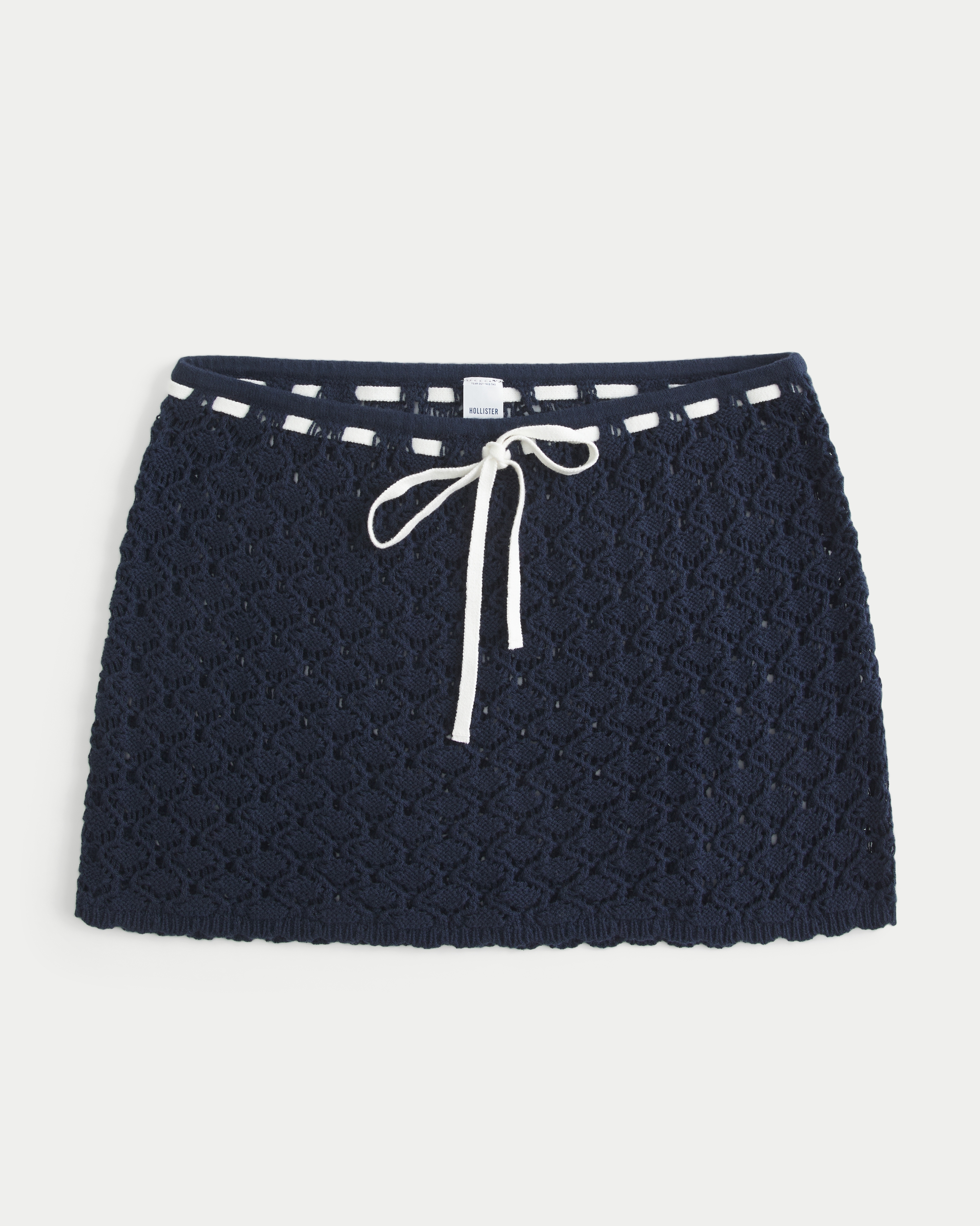 Crochet-Style Pull-On Cover Up Skirt