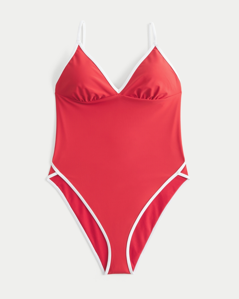 Pop-Color One-Piece Swimsuit