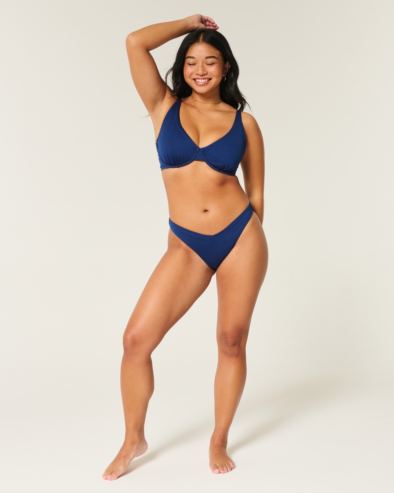 Curvy High Apex Ribbed Underwire Bikini Top