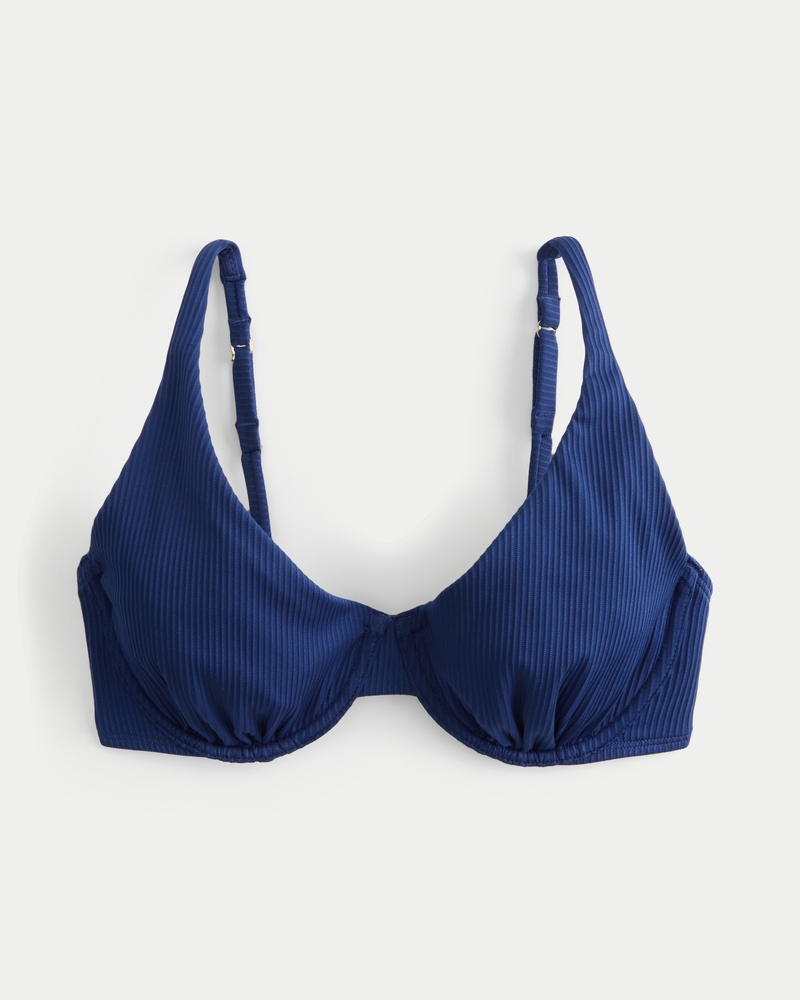 Curvy High Apex Ribbed Underwire Bikini Top