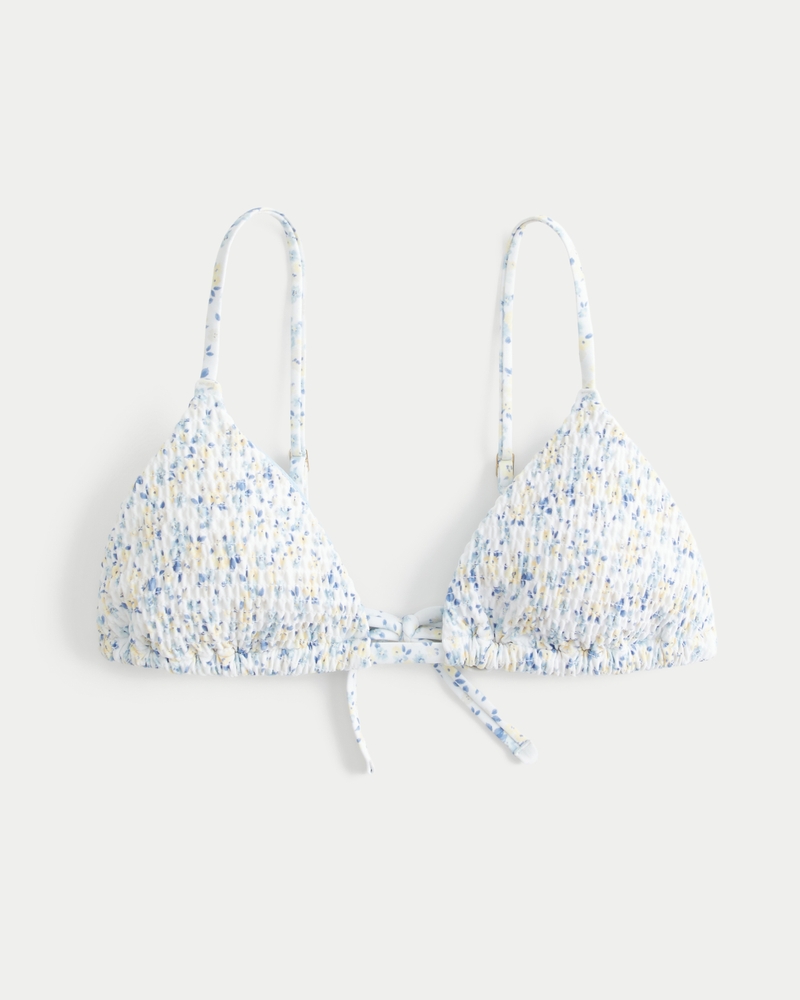 Smocked Triangle Bikini Top