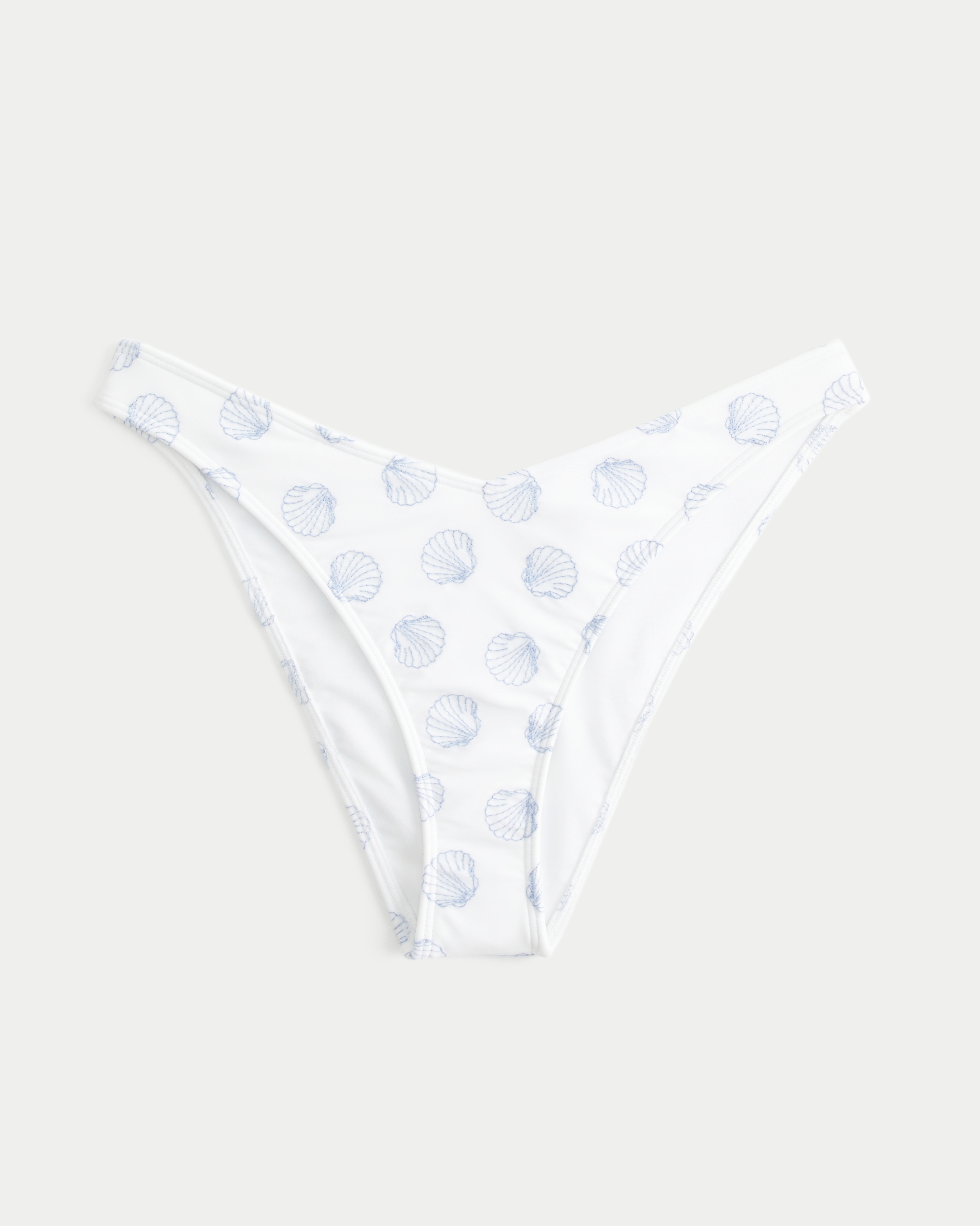 Embroidered High-Leg Cheeky Bikini Bottom