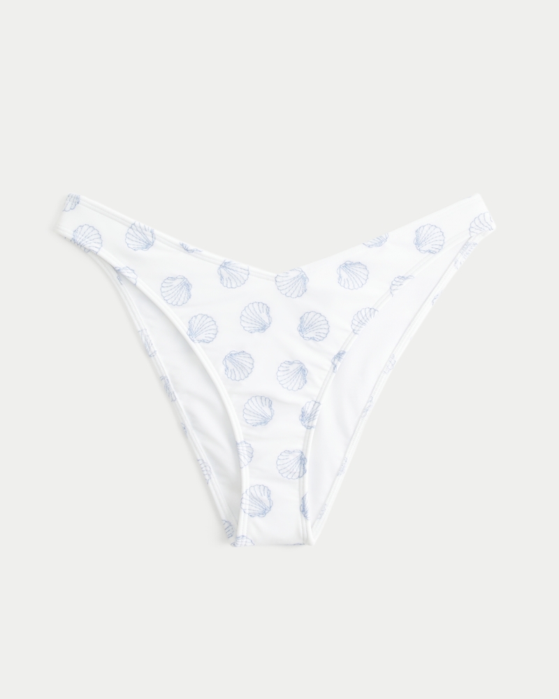 Embroidered High-Leg Cheeky Bikini Bottom