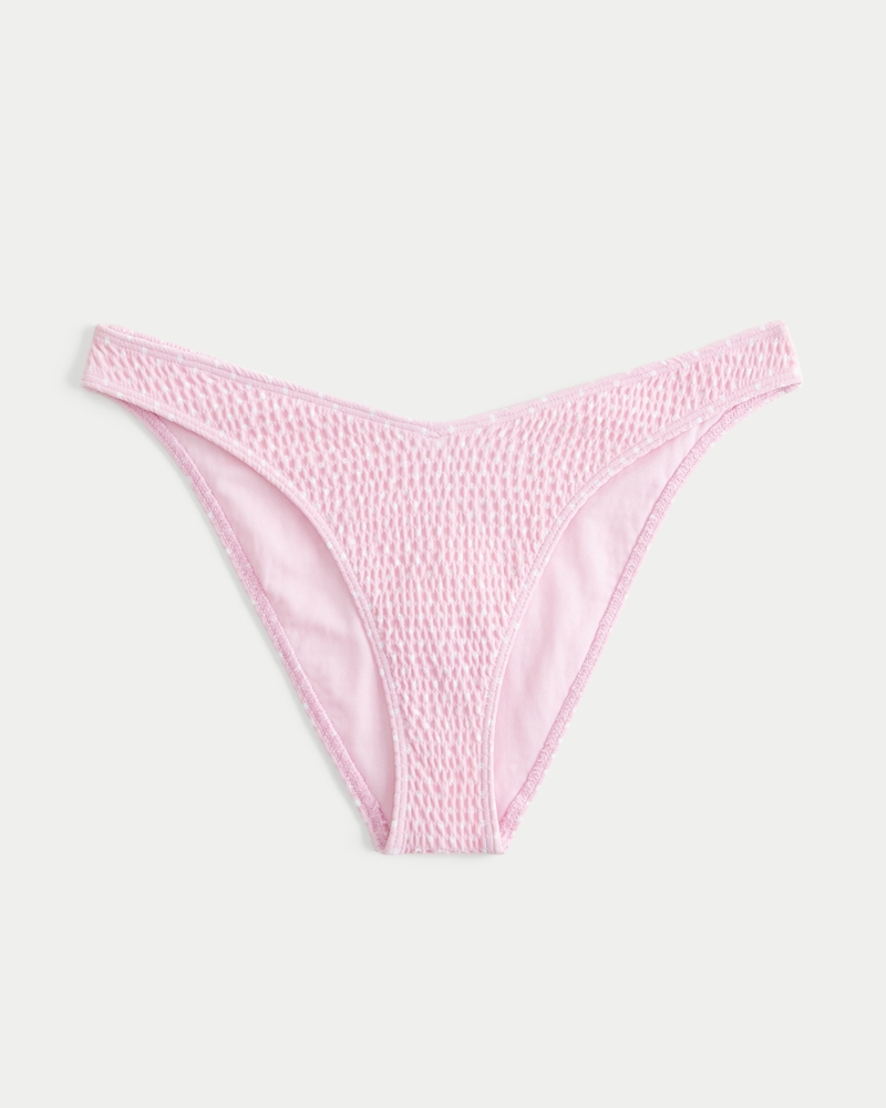 Low-Rise Smocked Cheeky Bikini Bottom