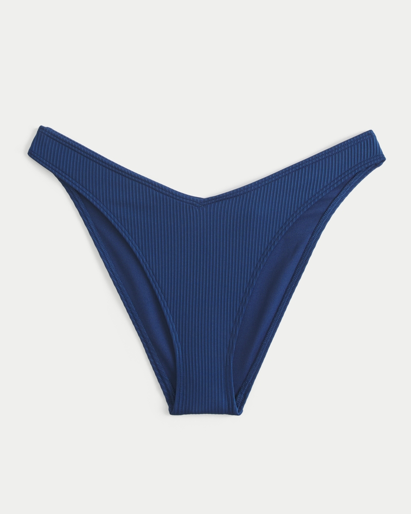 Ribbed High-Leg Cheeky Bikini Bottom