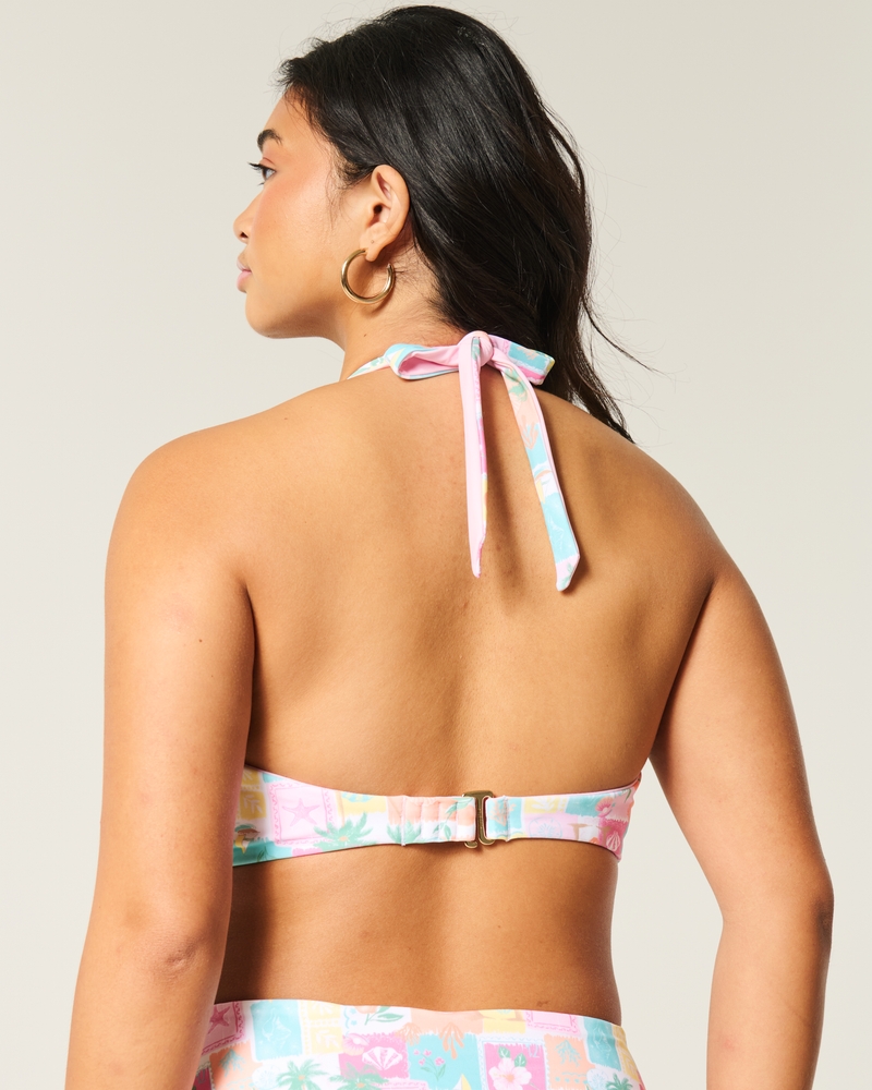 Curvy Reversible Halter Triangle Bikini Top