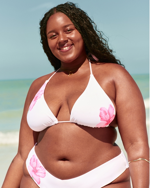 Top de bikini de triángulo reversible, Cuarzo Rosa view 1
