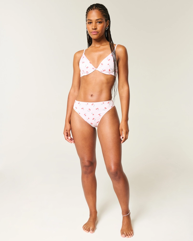 Curvy High-Leg High-Waist Ribbed Cheeky Bikini Bottom