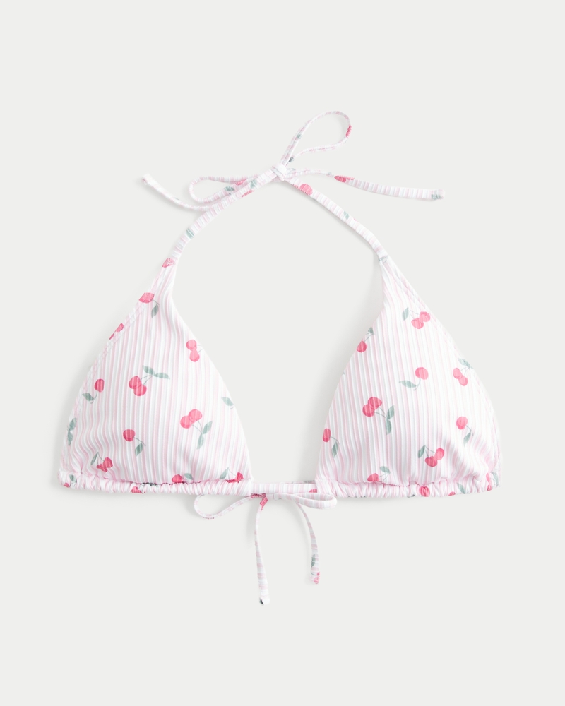 Ribbed Multi-Way Triangle Bikini Top