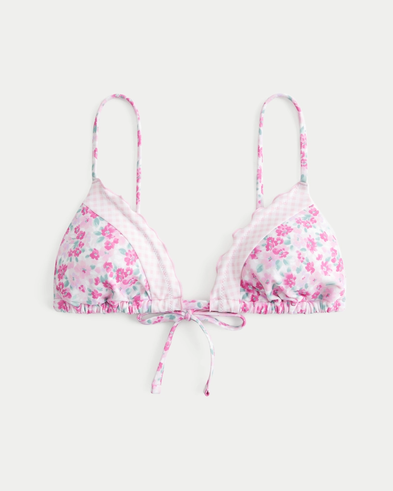 Ruffle Edge Triangle Bikini Top