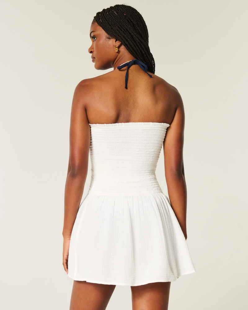 Smocked Gauze Cover Up Dress