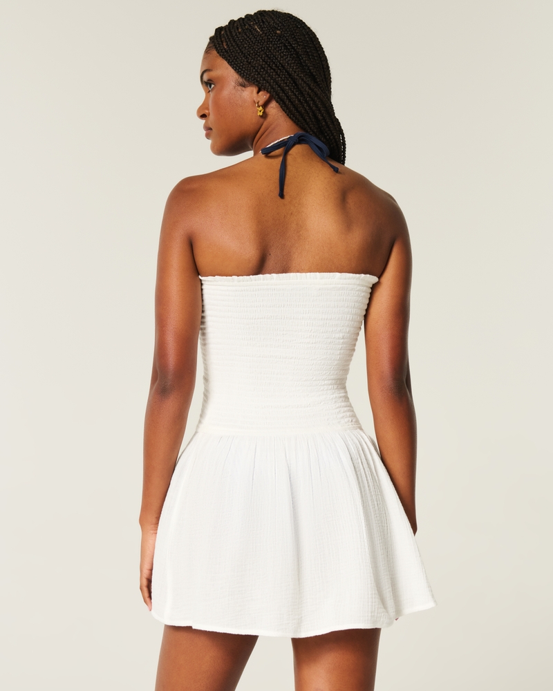 Smocked Gauze Cover Up Dress