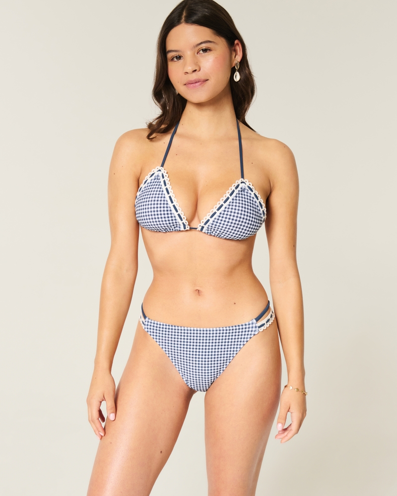 Stitched Double-Strap Cheeky Bikini Bottom