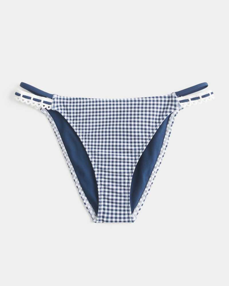 Stitched Double-Strap Cheeky Bikini Bottom