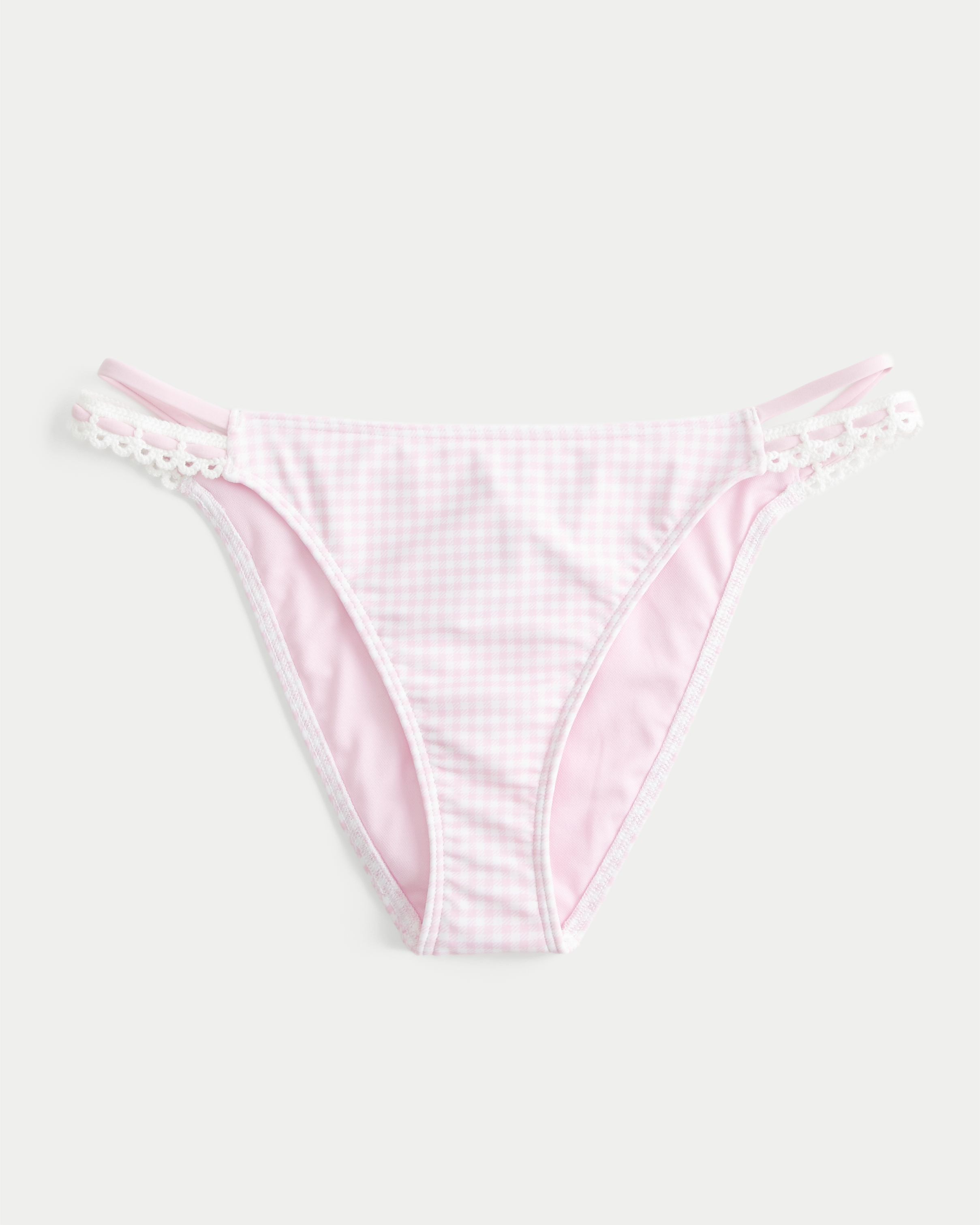 Crochet-Style Trim Double-Strap Cheeky Bikini Bottom