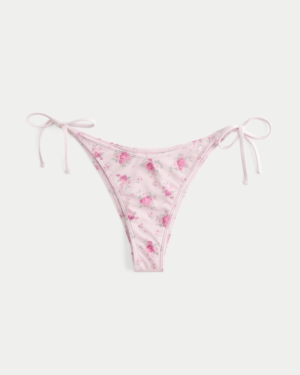 Side-Tie Cheekiest Bikini Bottom, Light Pink Floral view 1