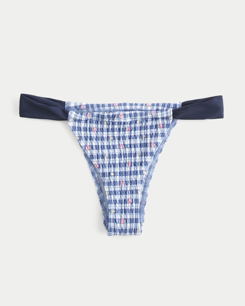 Smocked High-Leg Cheekiest Bikini Bottom