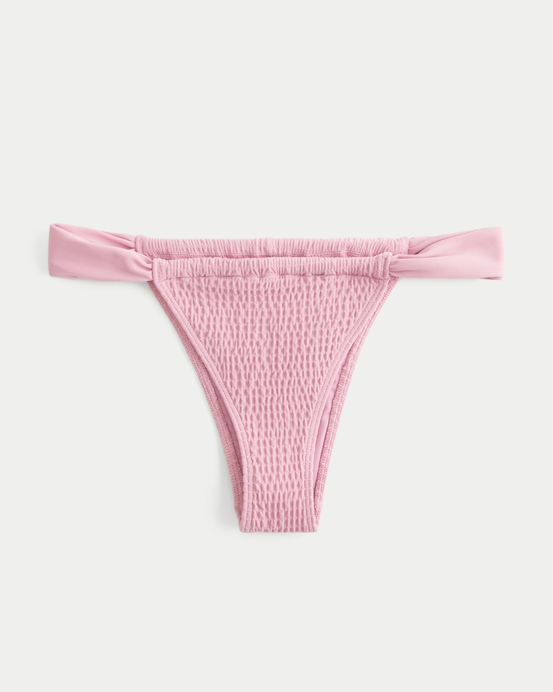 Smocked High-Leg Cheekiest Bikini Bottom