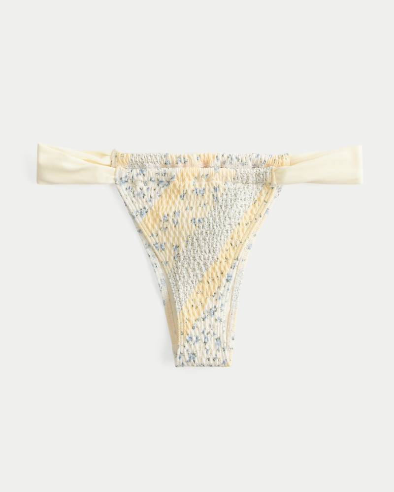 Smocked High-Leg Cheekiest Bikini Bottom