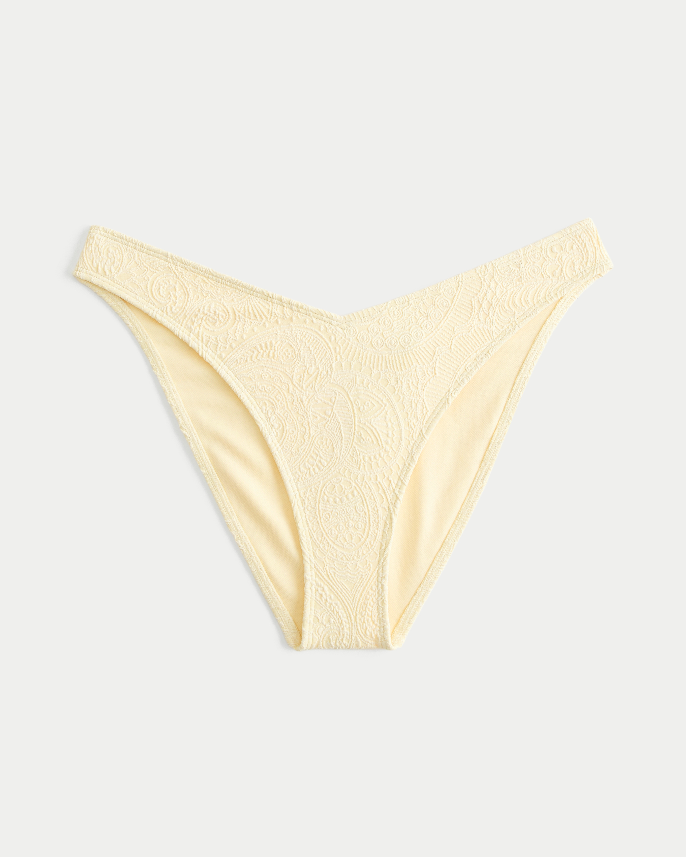 High-Leg V-Waist Jacquard Cheeky Bikini Bottom