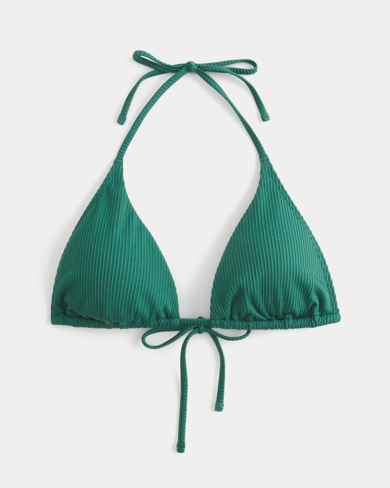 Ribbed Multi-Way Triangle Bikini Top