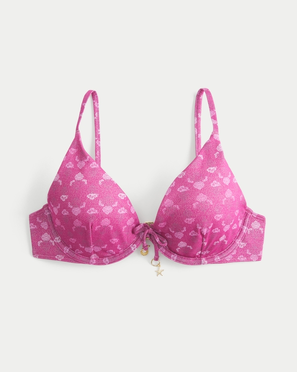Shimmer Underwire Bikini Top, Dark Pink Shine view 1