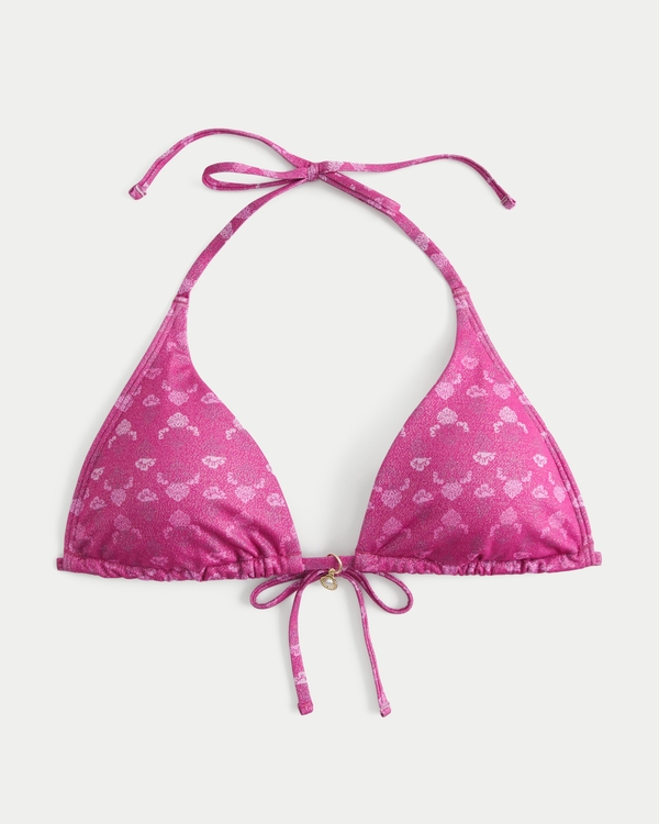 Shimmer Multi-Way Triangle Bikini Top, Dark Pink Shine view 1